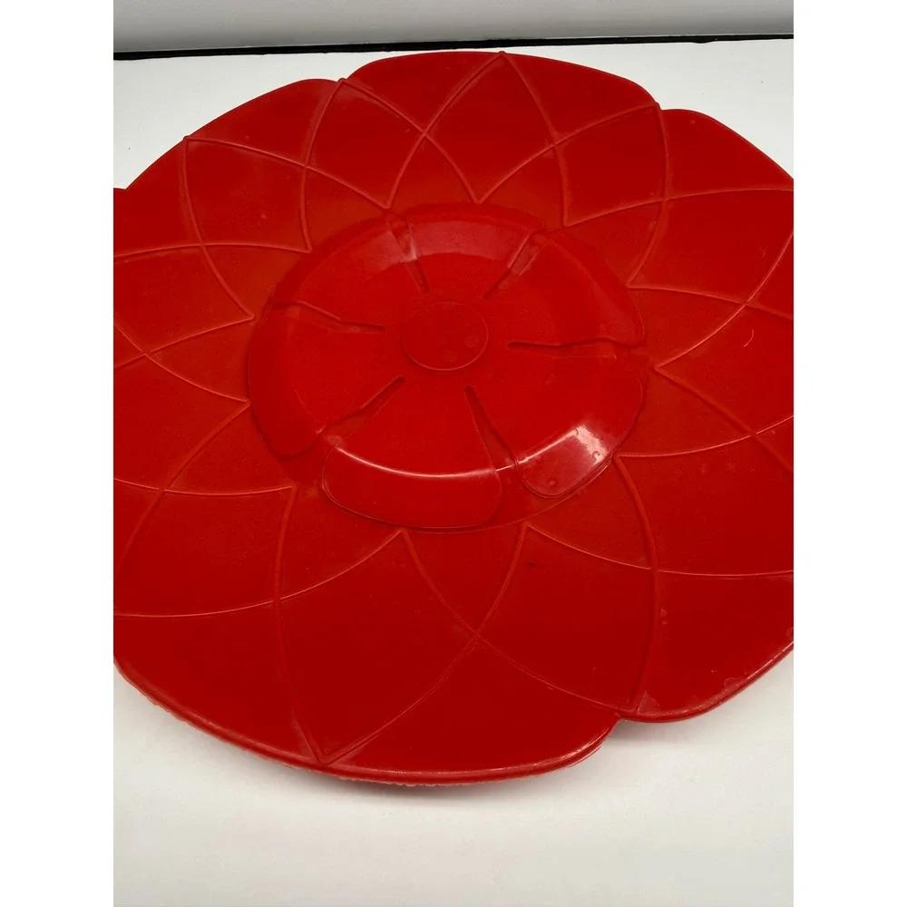 Red Silicone Spill Stopper Boil Over Safeguard Lid with Steam Vent and Handles